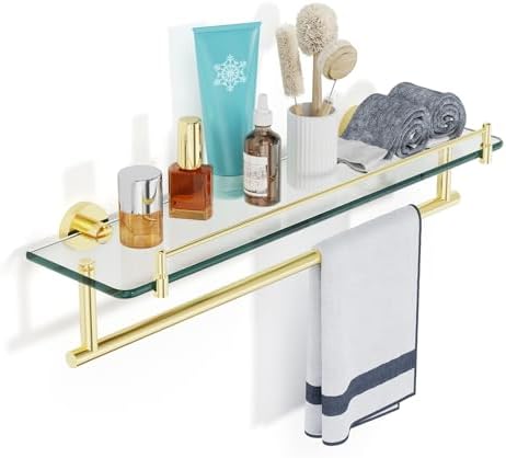 20 Inch Brushed Gold Bathroom Towel Rack by HOMELIFE