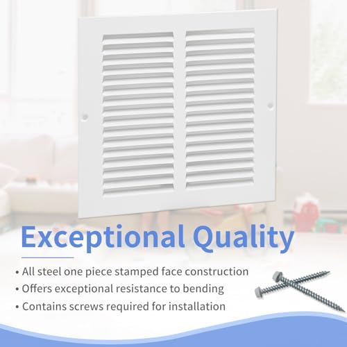 Howeall 8"W x 8"H Steel Return Air Grille, Air Return Vent Cover - Image 2
