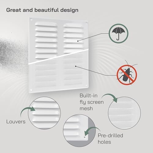 Vent Systems 10" x 11" Inch White Metal Vent Cover - Image 3