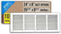 Fits 24x8 Duct Opening | Steel Return Air Grille by Handua | Vent Cover Grill by Handua