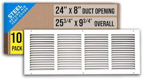 Fits 24x8 Duct Opening | Steel Return Air Grille by Handua | Vent Cover Grill by Handua