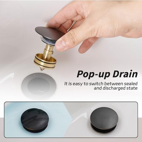 BWE Oil Rubbed Bronze One Piece Bathroom Vessel Sink Drain Stopper - Image 4