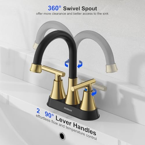 Bathroom Faucet, Hurran 4 inch Centerset 2-Handle Lead-Free - Image 4