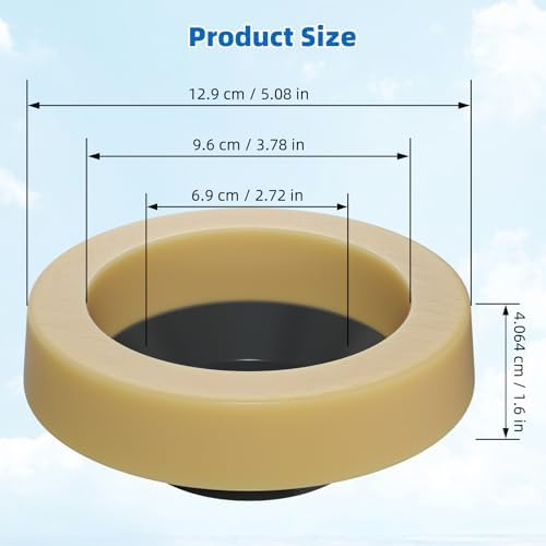 Hibbent 4 Pack Wax Rings for Toilet, Fits 3-inch and 4-inch Waste Line - Image 3