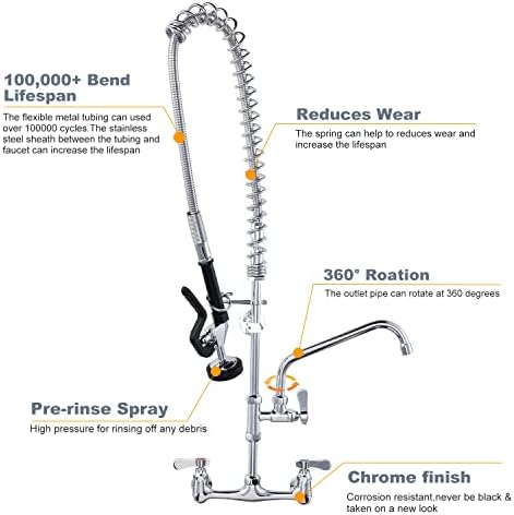 Commercial Kitchen Faucet Wall Mount - Image 6