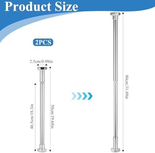 2 Pcs Undermount Sink Brackets, Adjustable Stainless Steel Sink Support Pole - Image 2