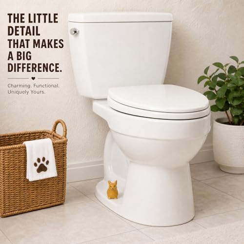 boeemi Ceramic Corgi Toilet Bolt Caps, Cute Puppy Bathroom Decor - Image 2