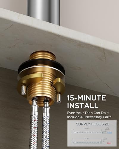 FORIOUS Waterfall Bathroom Faucet Single Hole Brushed Nickel Vessel - Image 5