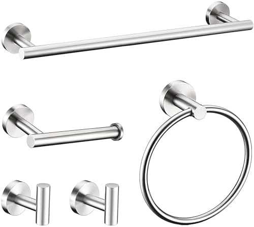 5 Pieces Brushed Nickel Bathroom Hardware Accessories Set, SUS304 Stainless by Meetuniquestylesandneeds
