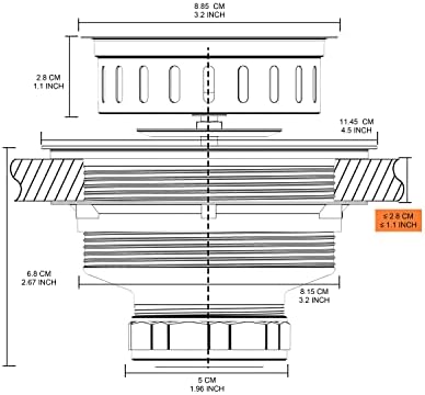 BOTEMY B9171 Copper Kitchen Sink Drain Kit 3 1/2 Sink Strainer - Image 2