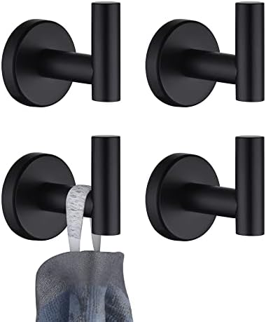 JQK Black Bathroom Towel Hook, Coat Robe Clothes Hook by Homeimprovement