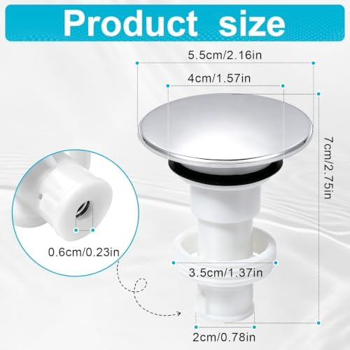 Pop Up Drain Stopper Bathroom Sink Compatible - Image 2