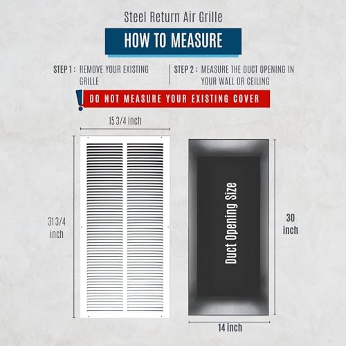 Fits 14x30 Duct Opening | Steel Return Air Grille by Handua | Vent Cover Grill - Image 2