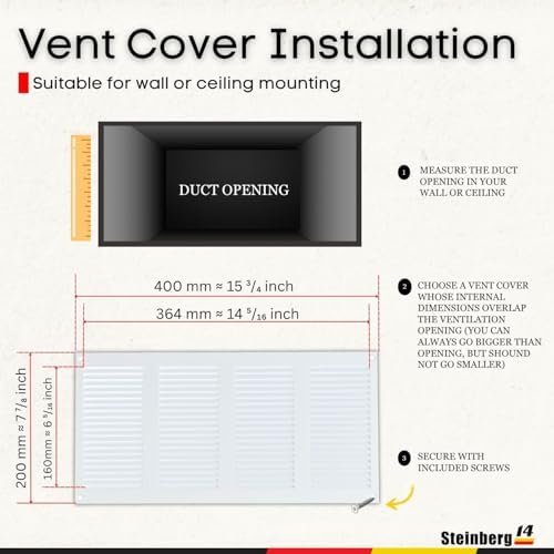Steinberg14 White Vent Cover 14x6 - Image 5