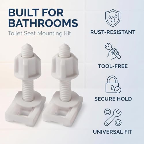2Pcs White Plastic Toilet Seat Screws and Nuts - Image 5