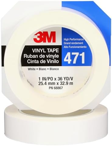 3M Vinyl Tape 471, 1 in x 36 yd, 1 Roll by 3MIndustrial