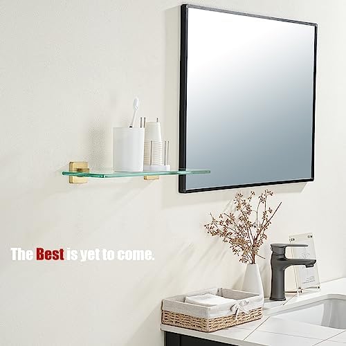 JQK Bathroom Glass Shelf, Floating Tempered Glass Shower Storage 16 by 5 inches - Image 4