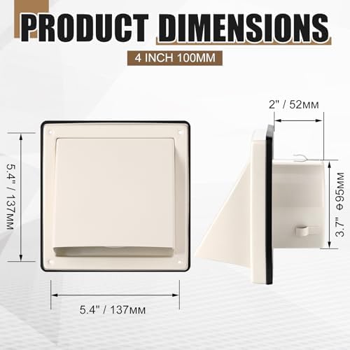 Gisafai 4 Inch Dryer Vent Cover Outdoor - Image 2