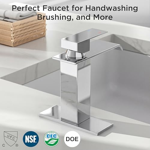 FORIOUS Bathroom Faucet 1 Hole Single Handle Vanity Sink Faucets Chrome - Image 7