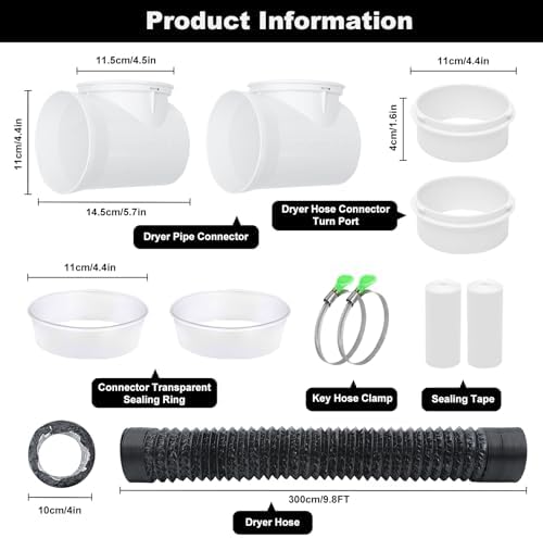 4 Inch 10 Ft Dryer Vent Hose, Dryer Vent Connector Kit - Image 6