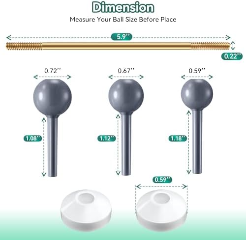 Enhon 2 Pack Universal Pop Up Drain Ball Rod Assembly - Image 6
