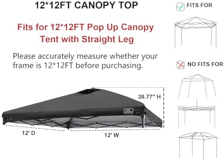 12x12 Replacement Top Pop Up Canopy Tent Cover Roof - Image 2