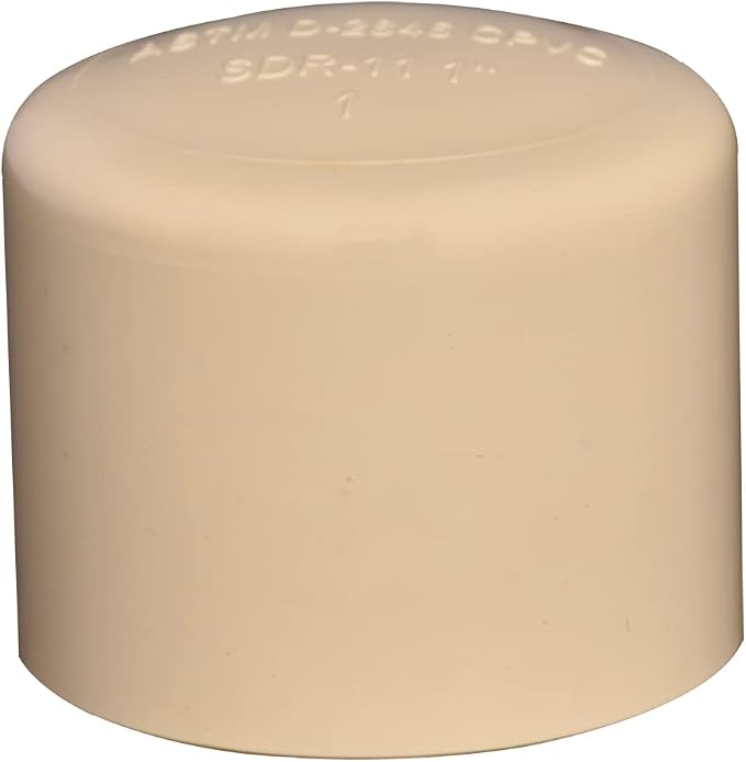 3/4" 10pcs CPVC Pipe Fittings End Cap Plug Slip Adapter Beige - Image 3