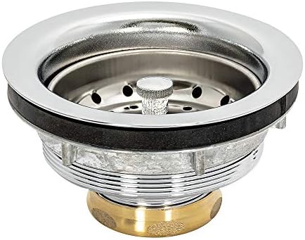 EZ-FLO Heavy-Pattern Kitchen Sink Strainer, Brass Body Sink Drain Assembly - Image 3