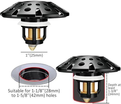 AzWzz Bathroom Sink Drain Strainer, 3 in 1 Pop Up Bathroom Sink Stopper - Image 2