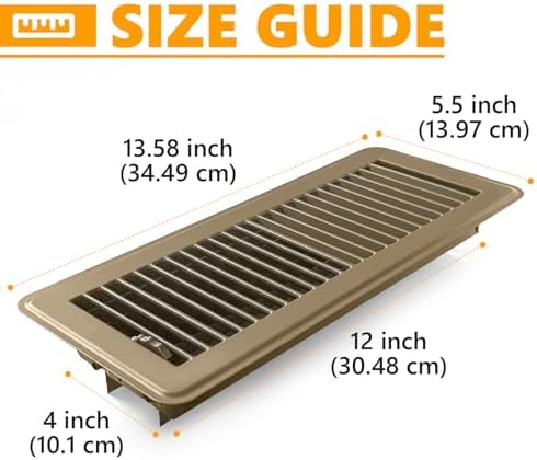 4 Pack Floor Vent Covers, Floor Register 4" x 12", Adjustable Decorative Vent - Image 2