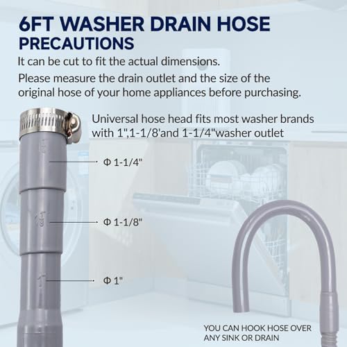 6FT Universal Washer Drain Hose Leak-Proof & Cut-to-Fit PVC Hose - Image 7