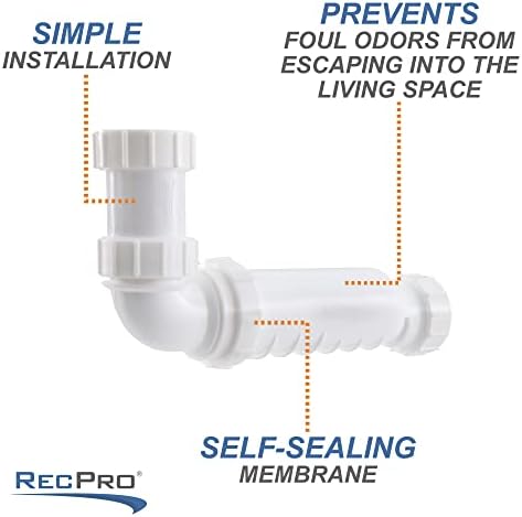 RecPro 1-1/4" Waterless RV P-Trap | Self-Sealing HepvO Waste Valve - Image 5