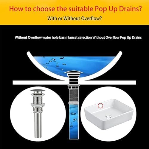 RANDOM Bathroom Faucet Vessel Vanity Sink Pop Up Drain Stopper Without Overflow. - Image 5