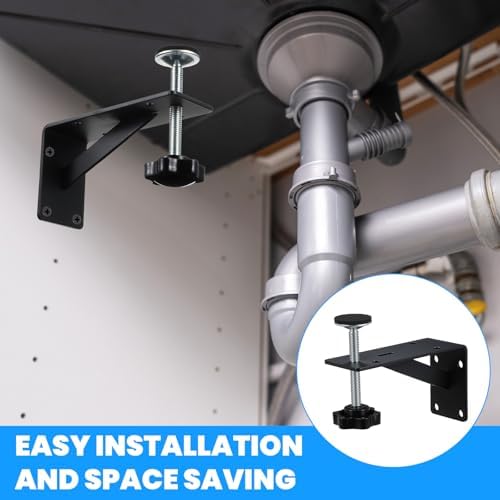4 PCS Black Undermount Sink Brackets, Adjustable Undermount Sink Support Under - Image 2