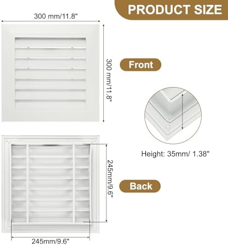 PATIKIL 10" x 10" Aluminum Return Grille, Air Supply Vent Cover Linear Bar - Image 2