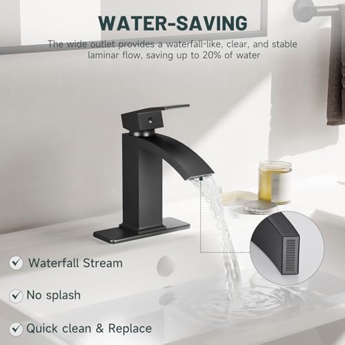 Matte Black Waterfall Bathroom Faucets - Image 6
