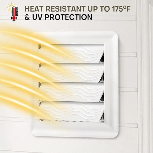 4-Pack White Dryer Vent Cover Replacement, Exterior Exhaust Vent Flaps - Image 6