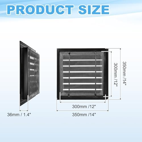 PATIKIL 14 x 14 Inch Gable Vent, 12 x 12 Inch Duct Opening Size - Image 2