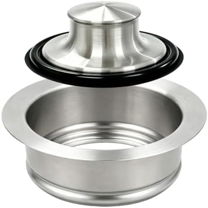 Garbage Disposal Flange and Stopper, Brushed Stainless Steel by QruiLanTu