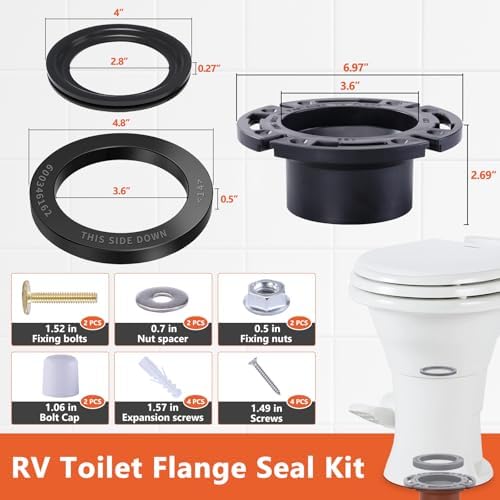 RV Toilet Seal and 3'' Floor Flange Kit - Image 6