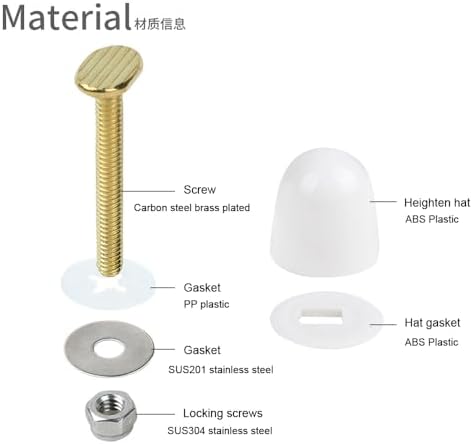 Toilet Floor Bolts and caps Closet, Toilet Bowl to Floor Bolts Kits - Image 3