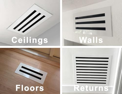 BUILDMART - 16x6 Modern AC Vent Cover - Decorative Black Aluminum Air Vent - - Image 5
