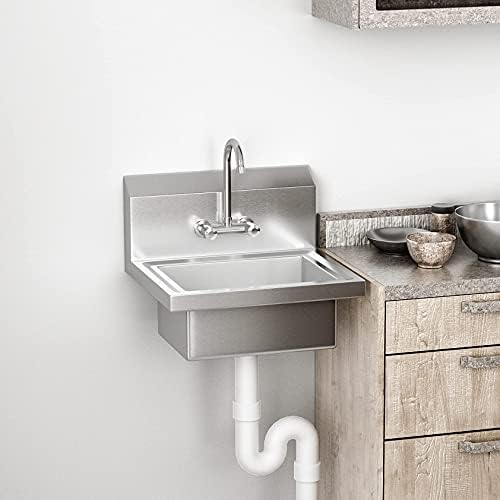 Bonnlo Upgraded Commercial Hand Wash Sink Stainless Steel Prep/ Bar Sinks - Image 5