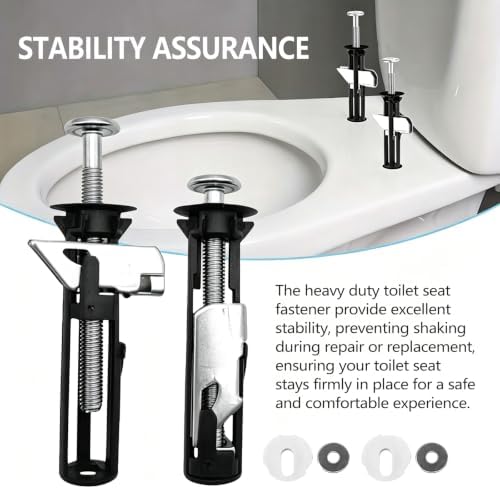 2026 New 4PCS Toilet Seat Bolts, Heavy Duty Toilet Seat Fastener Bolt Kit - Image 3