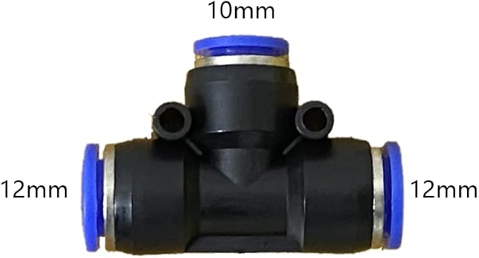 5 Pcs 12mm x 10mmx 12mm Pneumatic T Shaped 3 Way Tube Reducer Connector - Image 2