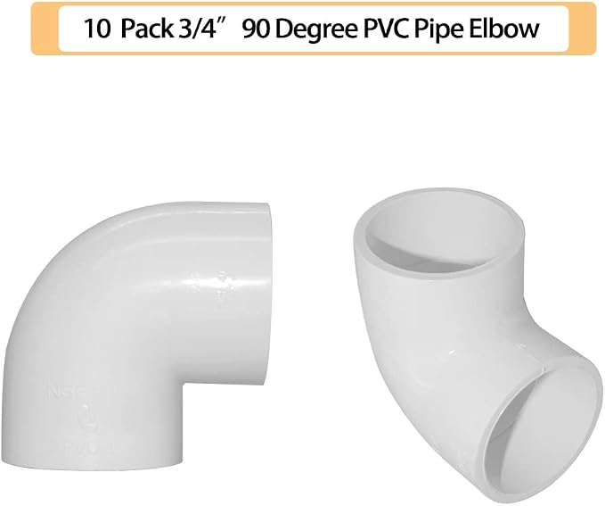 10PCS 3/4" 90 Degree Elbow PVC Pipe Fitting Adapter Coupling Connector Schedule - Image 4