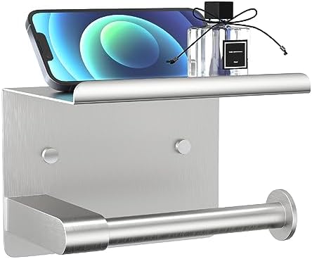 GLNLQ Brushed Nickel Toilet Paper Holder Wall Mount, Fits Mega Rolls Size by GLNLQ
