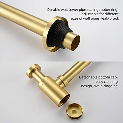 Bathroom Sink Stopper P-Trap Complete Set Adjustable 1-1/4 Sink Drain Kit Tube - Image 3