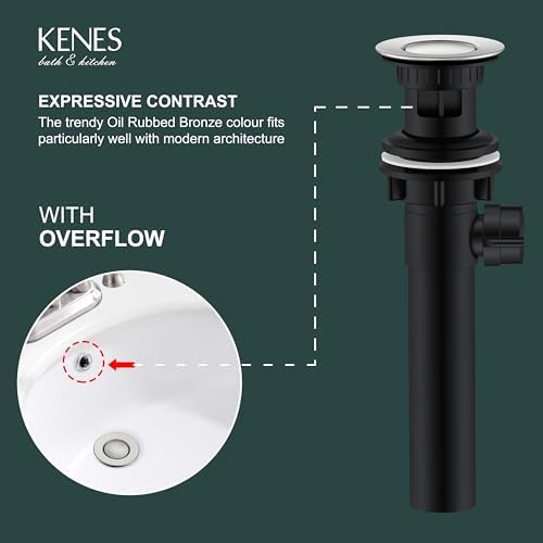 KENES Brushed Nickel Bathroom Sink Drain Stopper Assembly - Image 3