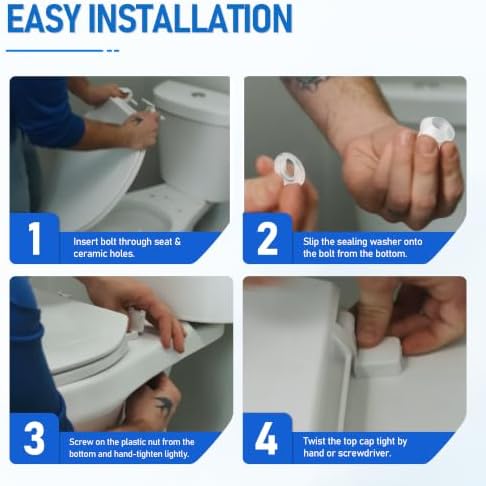 5 Pack Toilet Seat Screws Kit, Plastic Bolts Nuts & Washers - Image 6